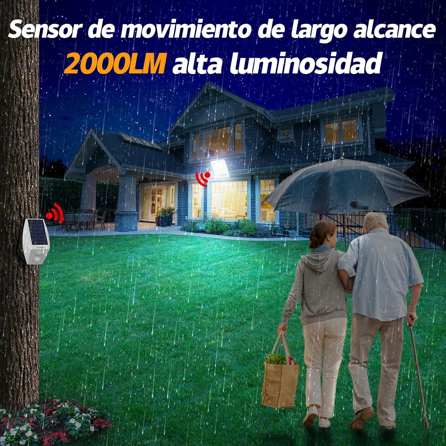 Detalle 2 de intelamp Focos Solares LED 12000mAh 2000LM