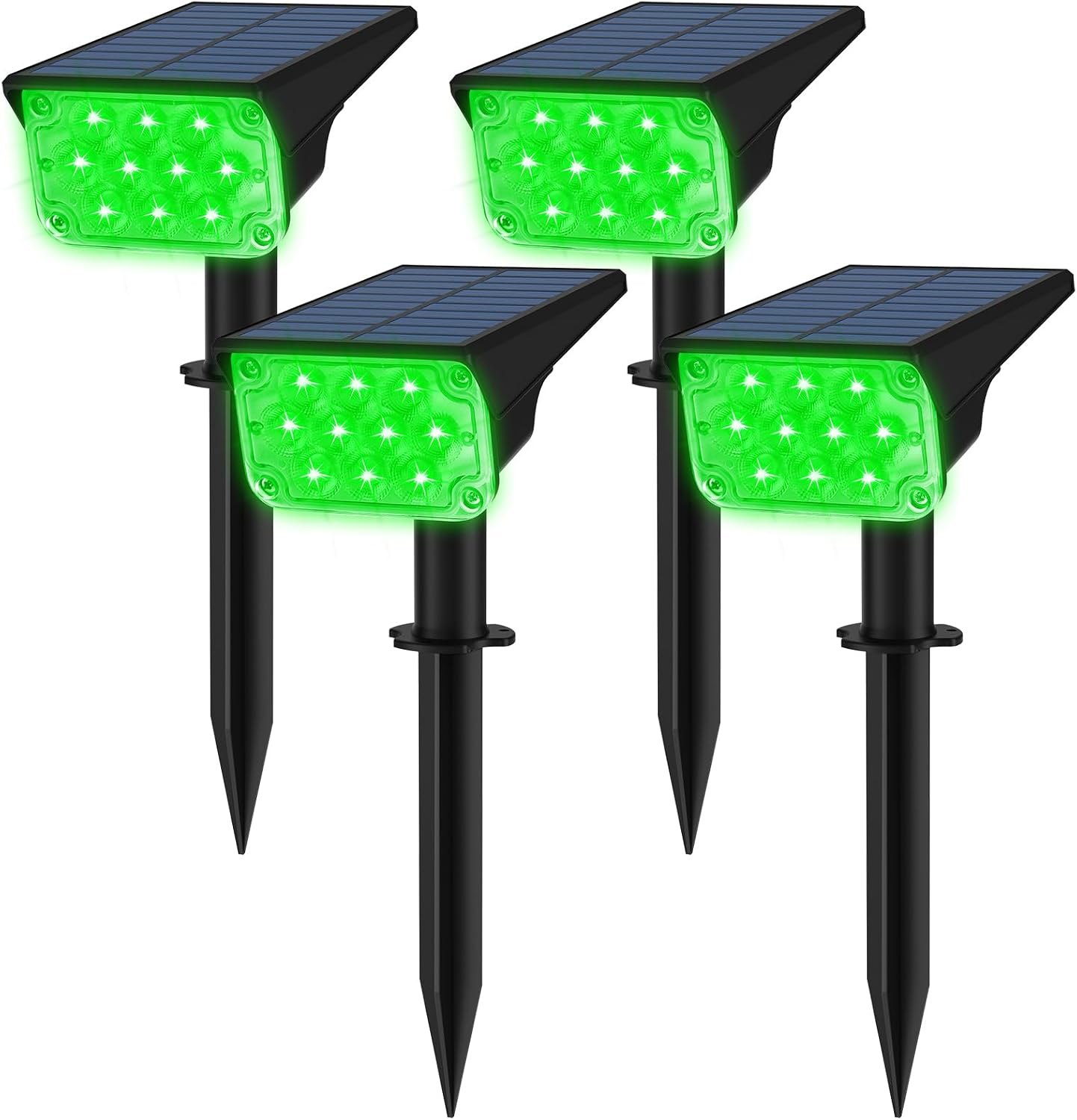 Detalle de T-SUNUS Solarstrahler Außen 20 LEDs – 4 Stück gracile Grün, IP65, 2 Helligkeitsstufen