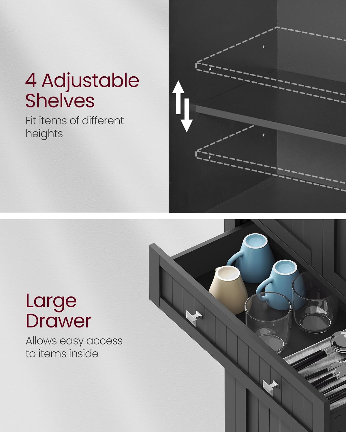 Detalle de VASAGLE Pantry Cabinet UBBC561B12