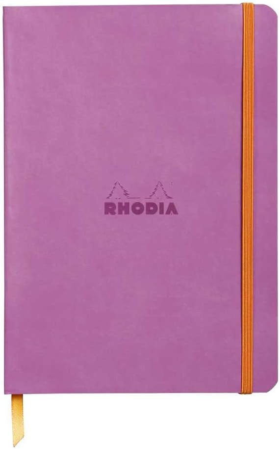 Detalle de RHODIA 117461C Carnet Rhodiarama Souple Lilas A5 – Points Dot, 160 pages, Papier Clairefontaine