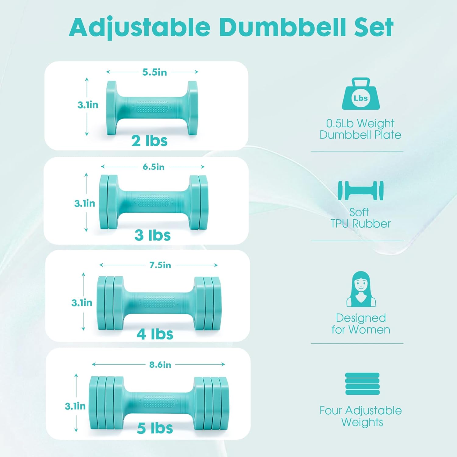 Thumbnail 3 de EQUIPRO Adjustable Dumbbell 2-5 lb 🏋️♀