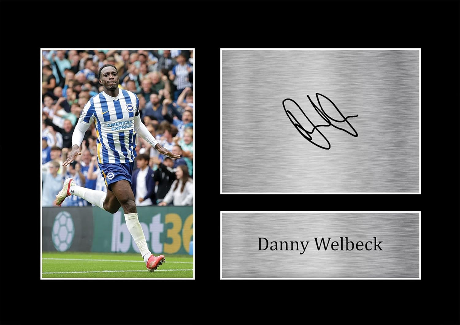 Thumbnail 2 de HWC Trading FR A4 Danny Welbeck Brighton & Hove Albion signed autograph framed picture (A4)