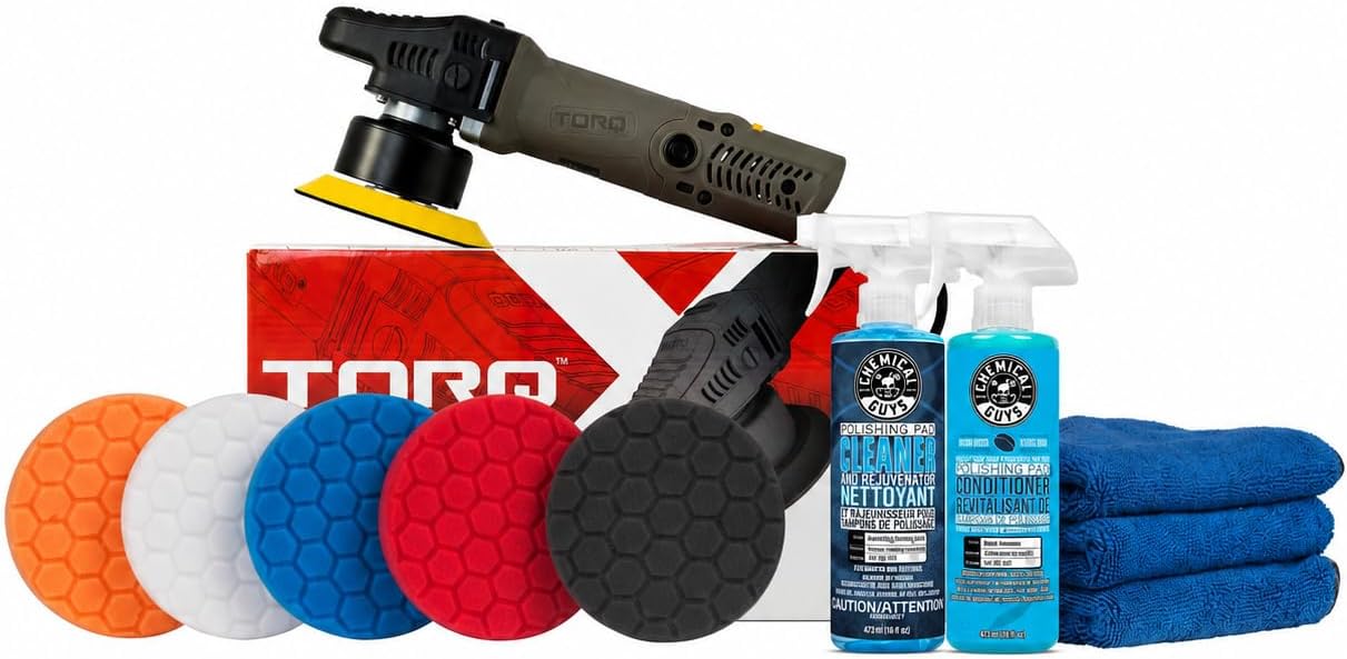 Detalle de Chemical Guys TORQX Random Orbital Polisher Complete Car Detailing Kit (12-Piece)