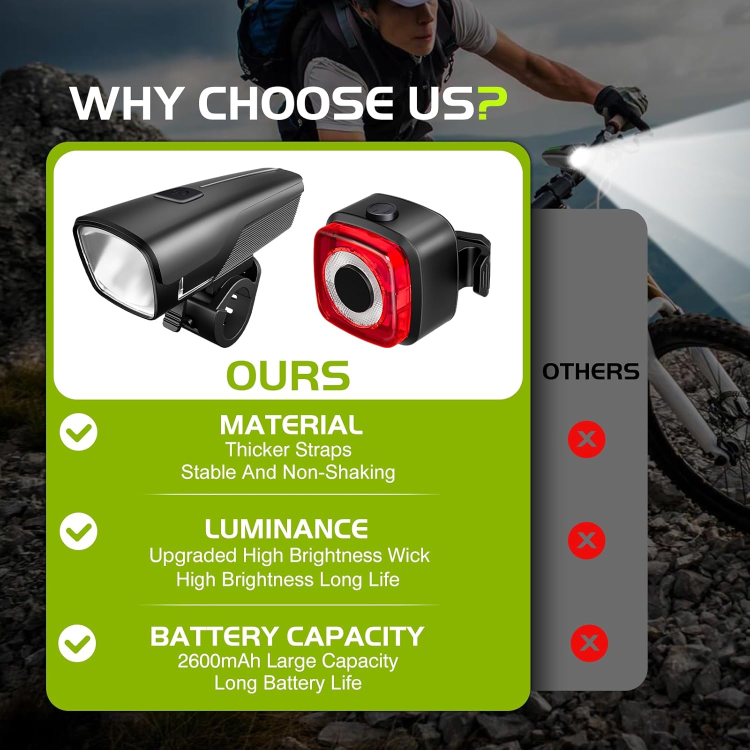 Thumbnail 1 de RIDWILY Fahrrad Lichter Set 2600 mAh StVZO