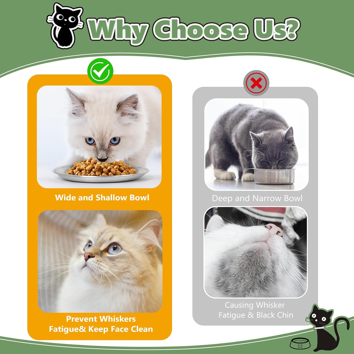 Thumbnail 1 de Petdream cd Stainless Steel Cat Bowls, 6.7-Inch Shallow Whisker-Friendly Plates