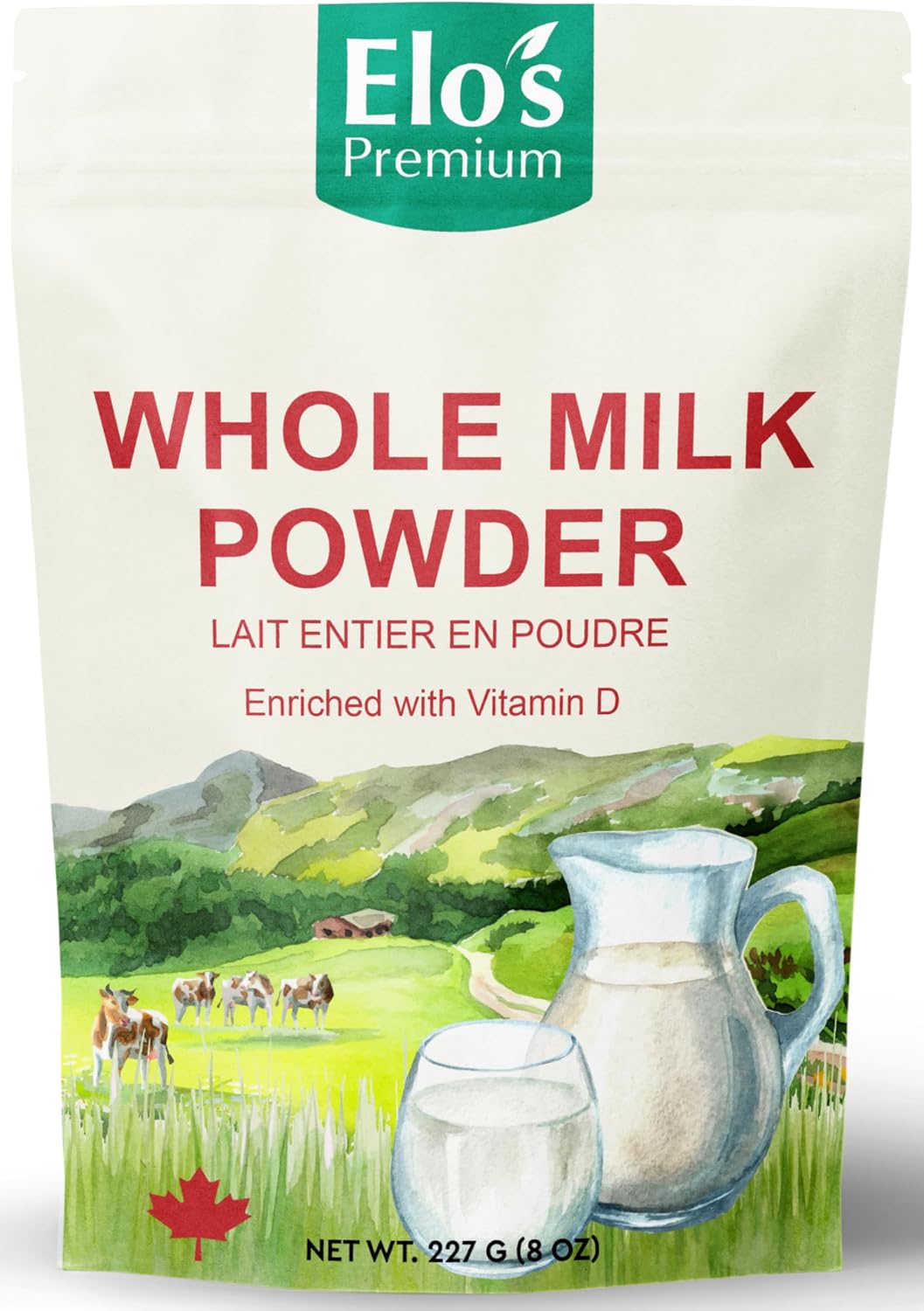 Detalle de Elo's Premium Whole Milk Powder, 8 oz, Canadian milk for baking and drinks