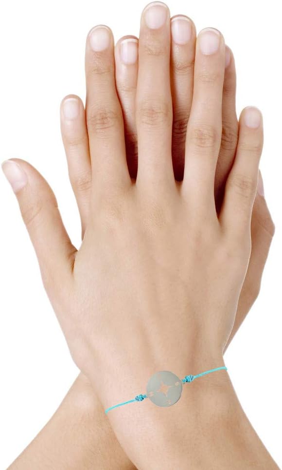 Thumbnail 1 de Les Poulettes Bijoux bracciale con collegamento e medaglia in argento 925 rotonda Rosa dei Venti