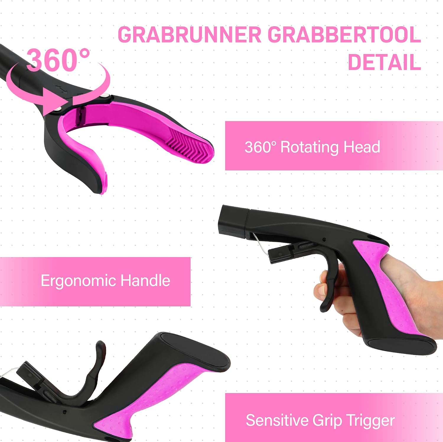 Thumbnail 1 de GrabRunner ABI-0054 32-Inch Reacher Grabber with Folding Design and Magnet