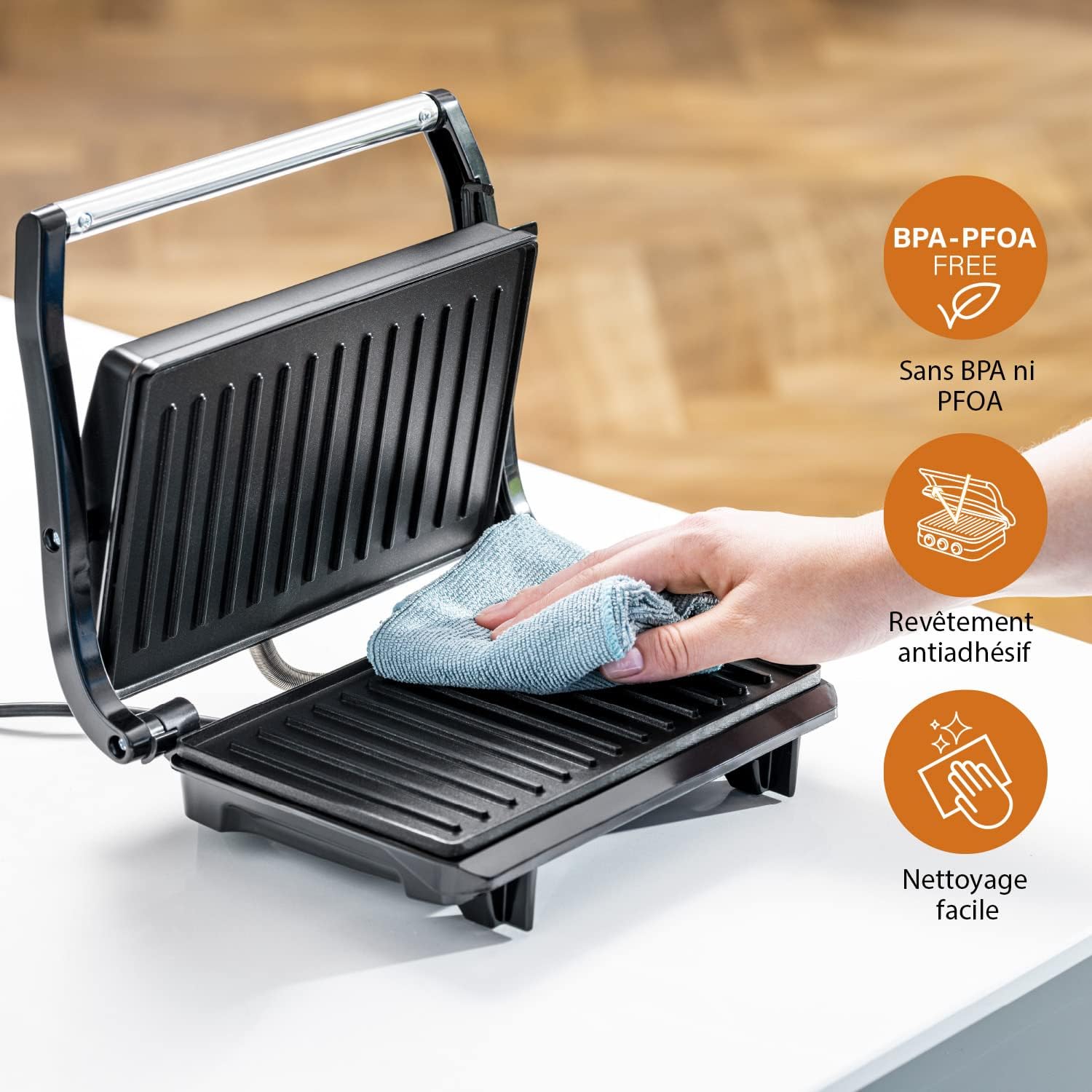 Thumbnail 3 de Tristar GR-2650 : grille-viande avec surface de cuisson 22,5 x 14 cm et puissance 700 W