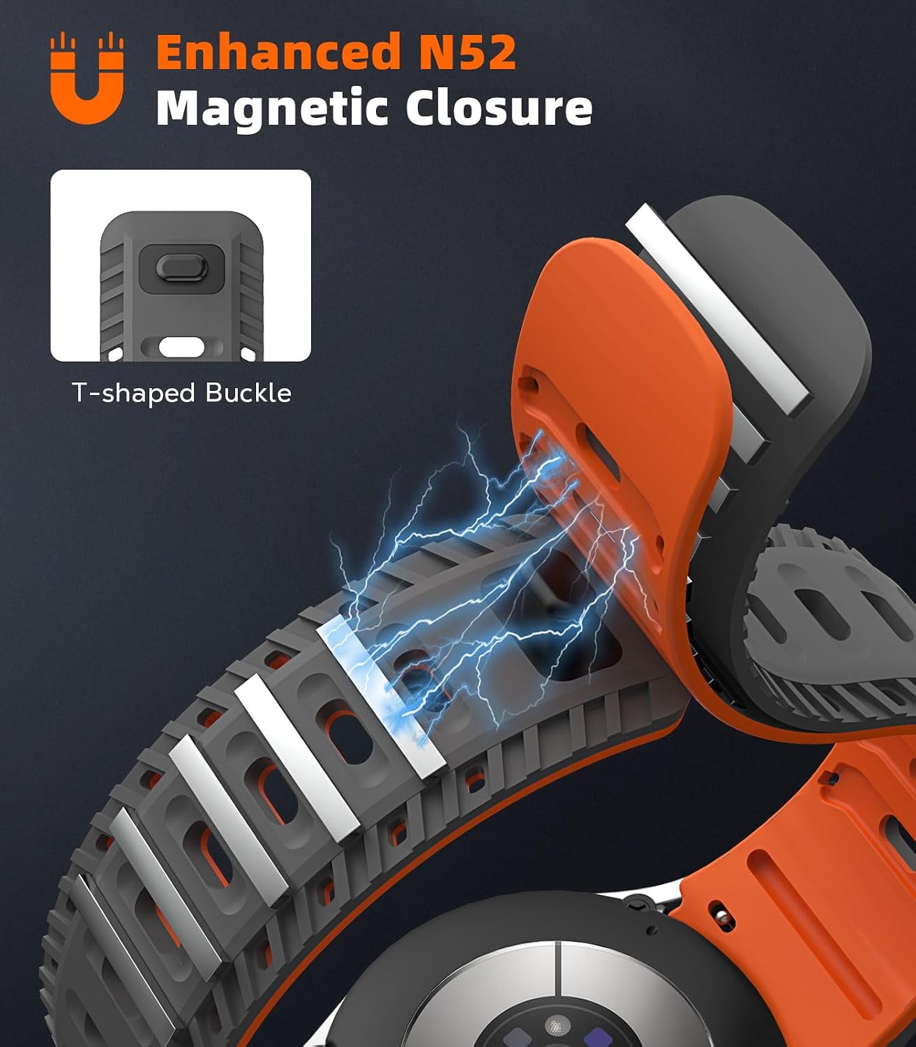 Detalle de MoKo Cinturino Magnetico in Silicone per Samsung Galaxy Watch: comfort e stile sportivo