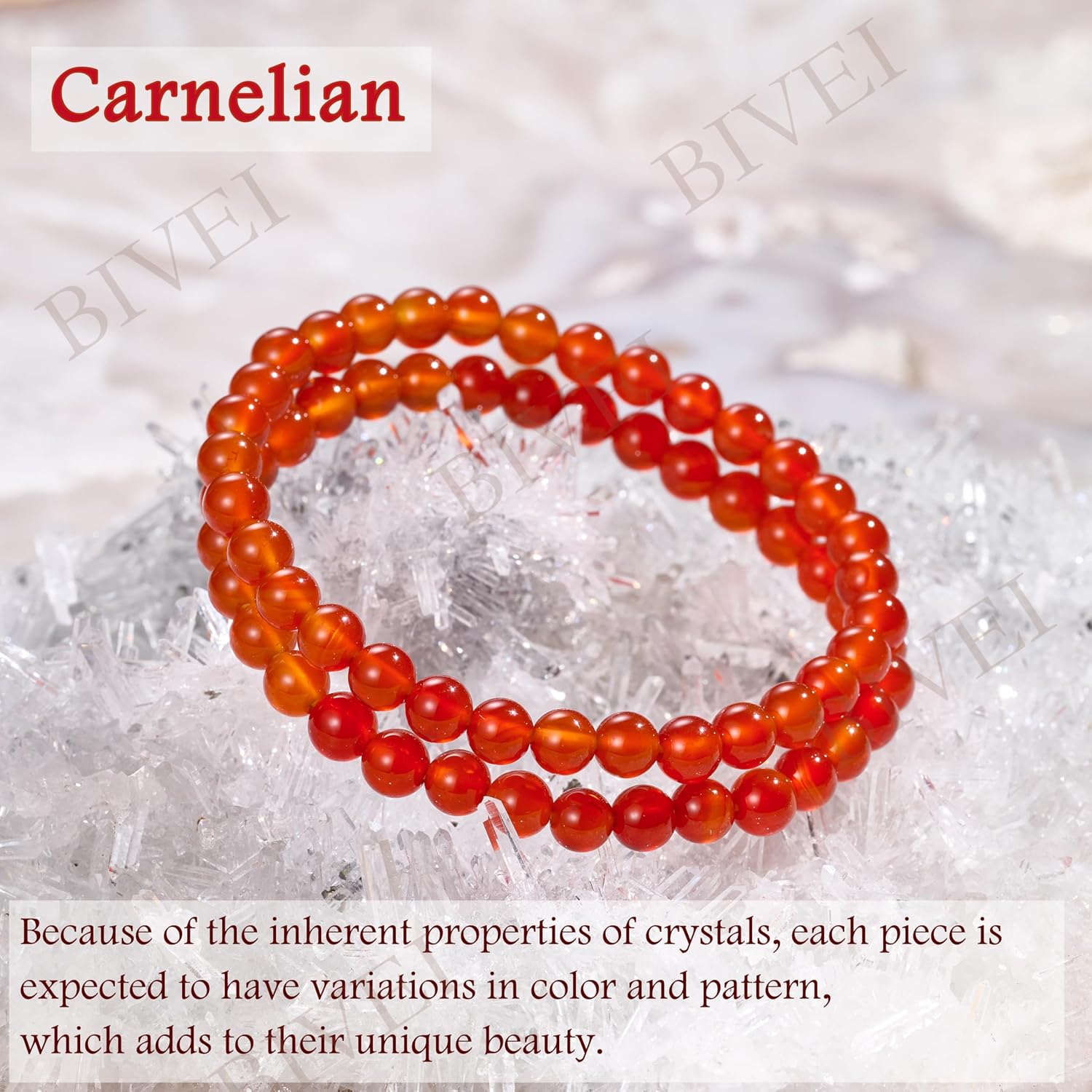 Detalle 1 de Bivei Karneol-Armband 6mm Perlenarmband