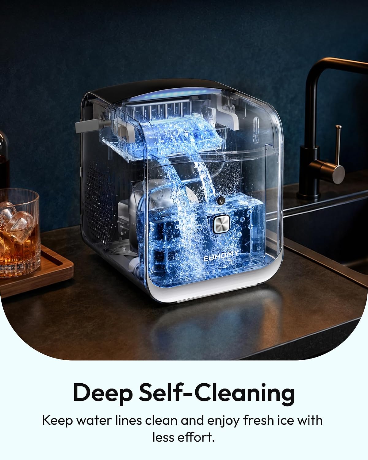 Thumbnail 6 de EUHOMY IM034-B Countertop Ice Maker with App/Alexa Control and Two Bullet-Ice Sizes