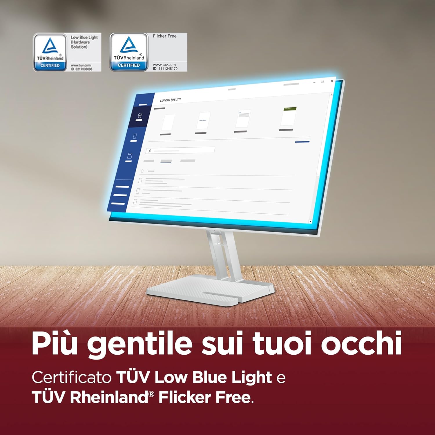 Detalle de Lenovo L24-45: Monitor IPS 24" Full HD 144 Hz per Gaming, Studio e Home Office