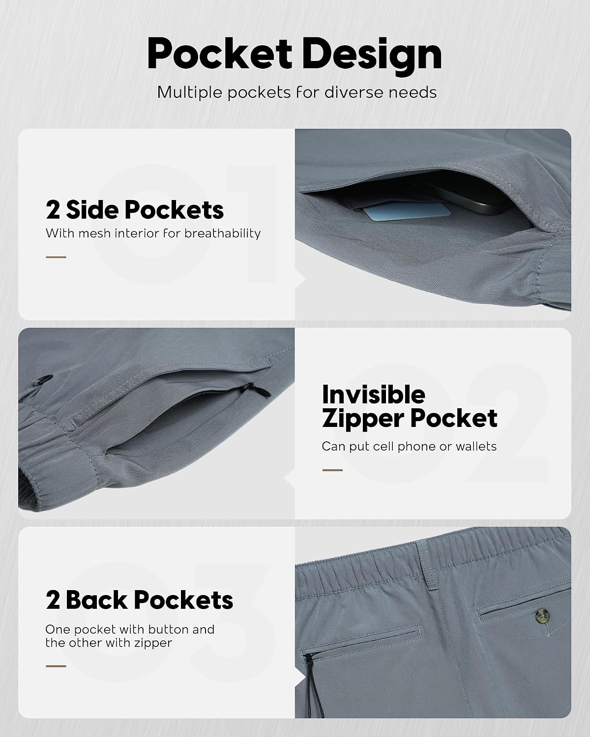 Detalle de maamgic Men's 5/7 Inch Casual Classic Fit Shorts with Multi-Pocket Quick Dry