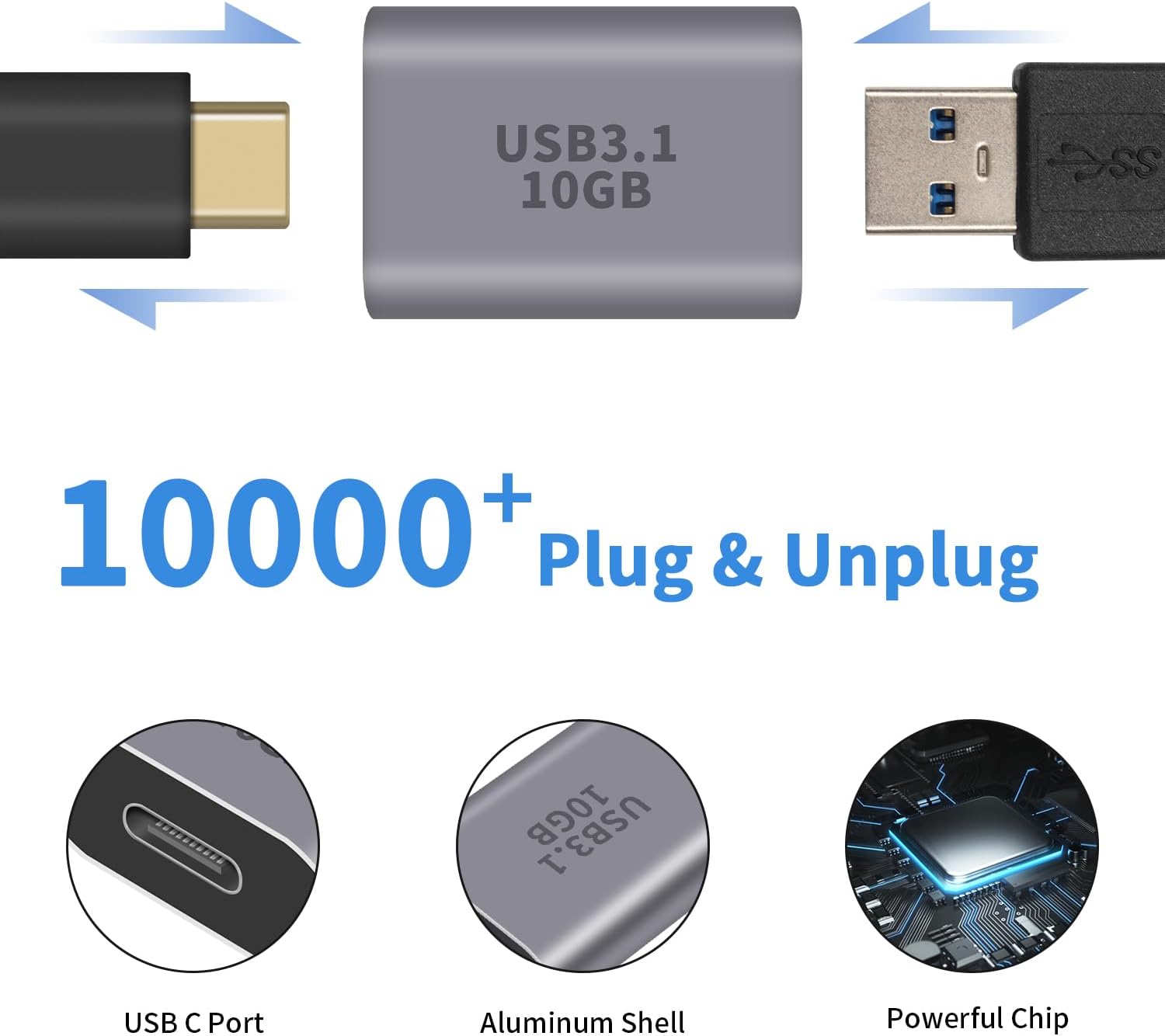 Detalle 2 de Duttek Adaptateur USB C 10 Gbps 🔌