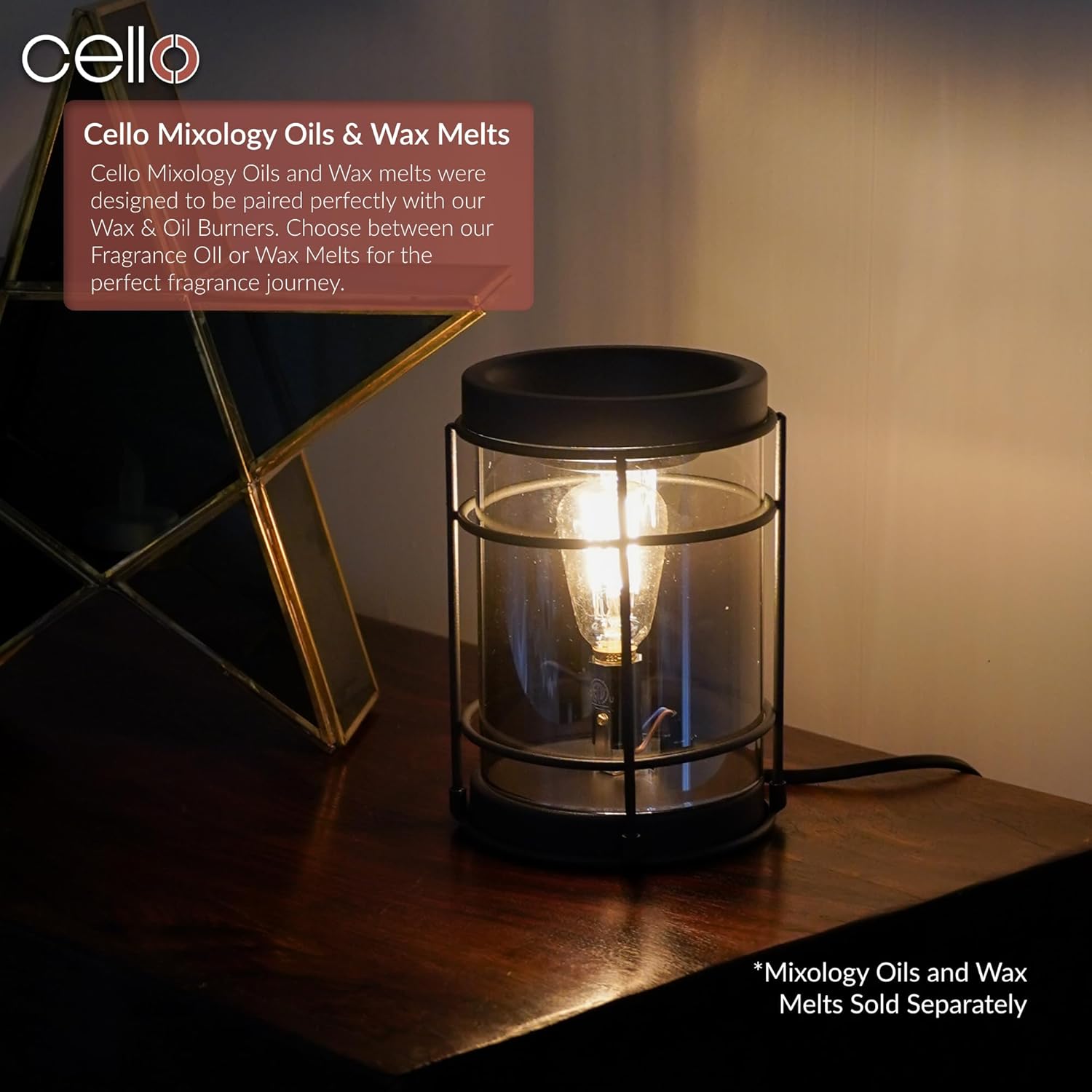 Thumbnail 6 de Cello Black Metal Infinity Edison Electric Melt Burner (Wax Melt & Essential Oil Burner) – flame-free home fragrance warmer