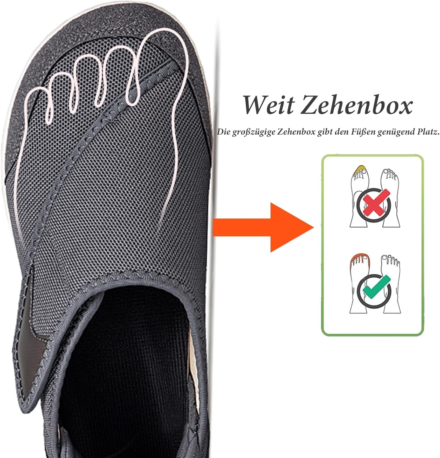 Thumbnail 3 de Gaatpot Hausschuhe Extra Weit mit Klettverschluss – Walking-/Freizeit-Schuhe für breite Füße