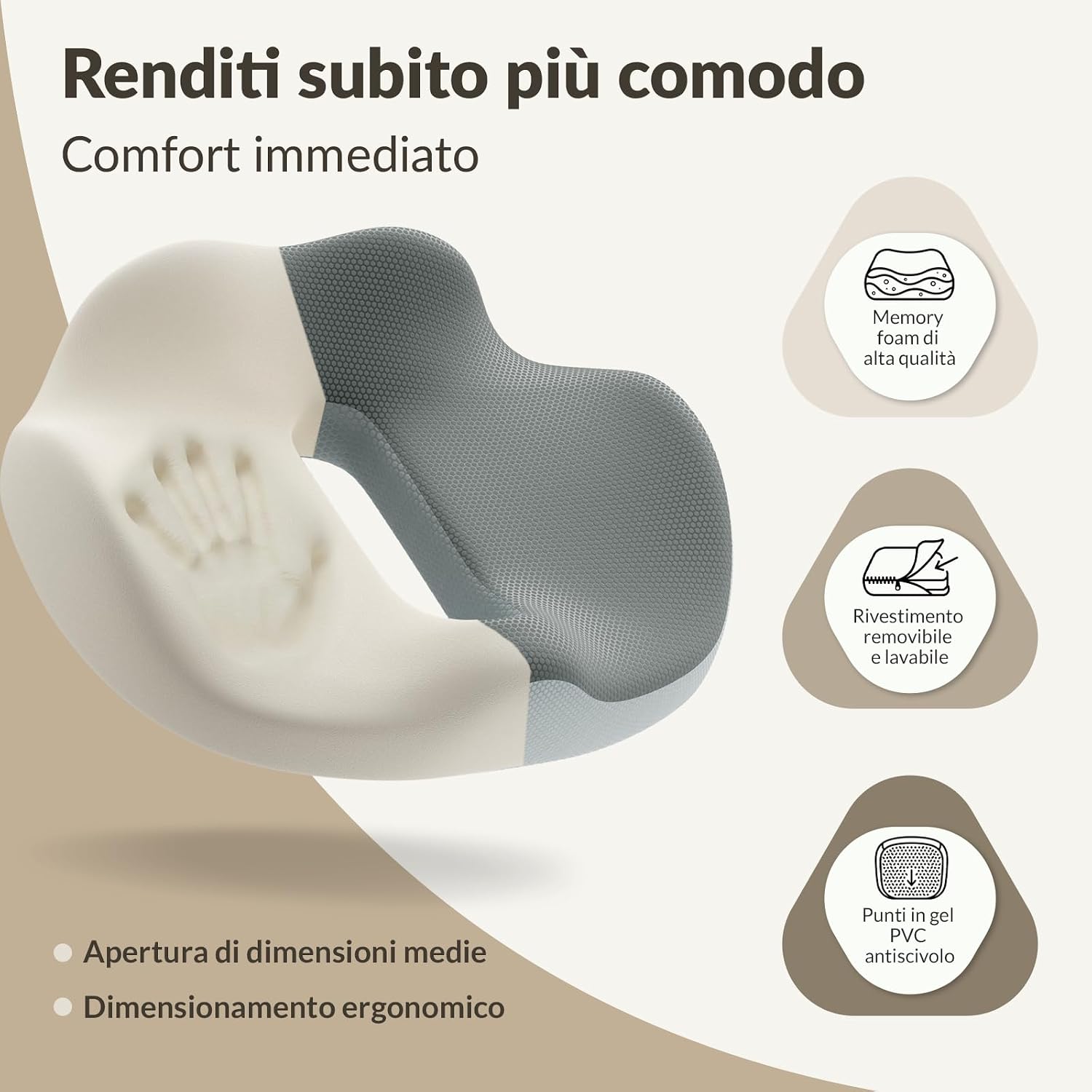 Thumbnail 3 de COSYLAND Cuscino Sedia Ufficio in Memory Foam: comforto rentrato, supporto stabile e versatile