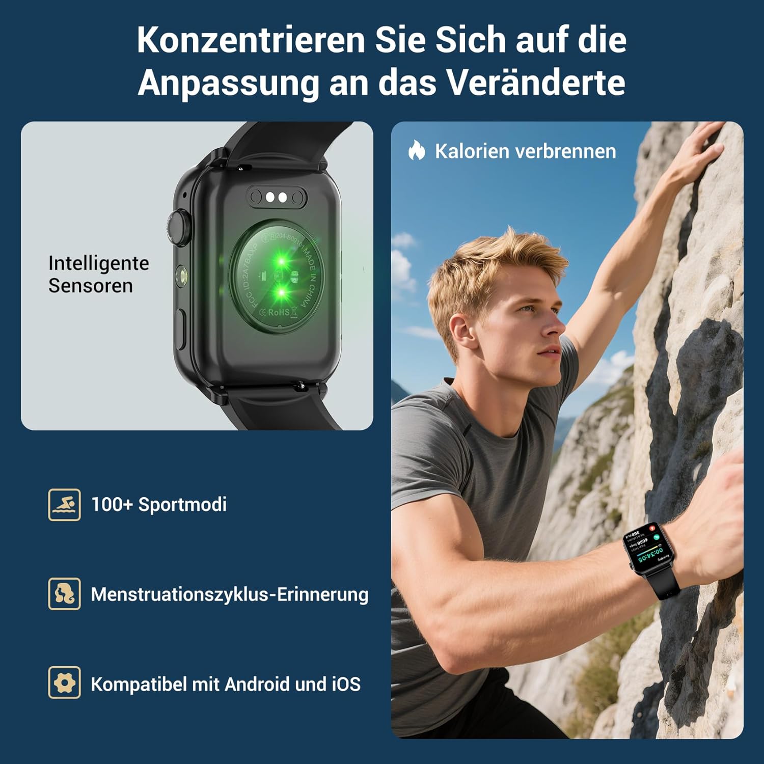 Thumbnail 4 de Baolubao Smartwatch 1,91 Zoll Fitnessuhr