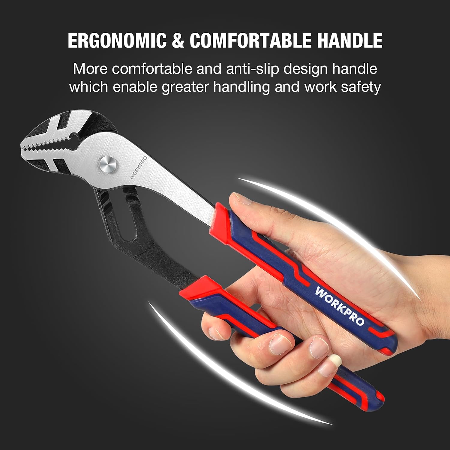 Detalle 1 de WORKPRO Groove Joint Pliers 12-Inch