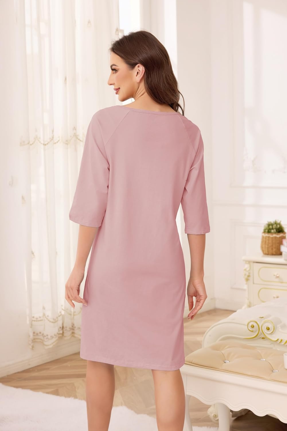 Thumbnail 3 de Vlazom Women 3 in 1 Cotton Nursing/Delivery/Labour/Maternity Nightgown