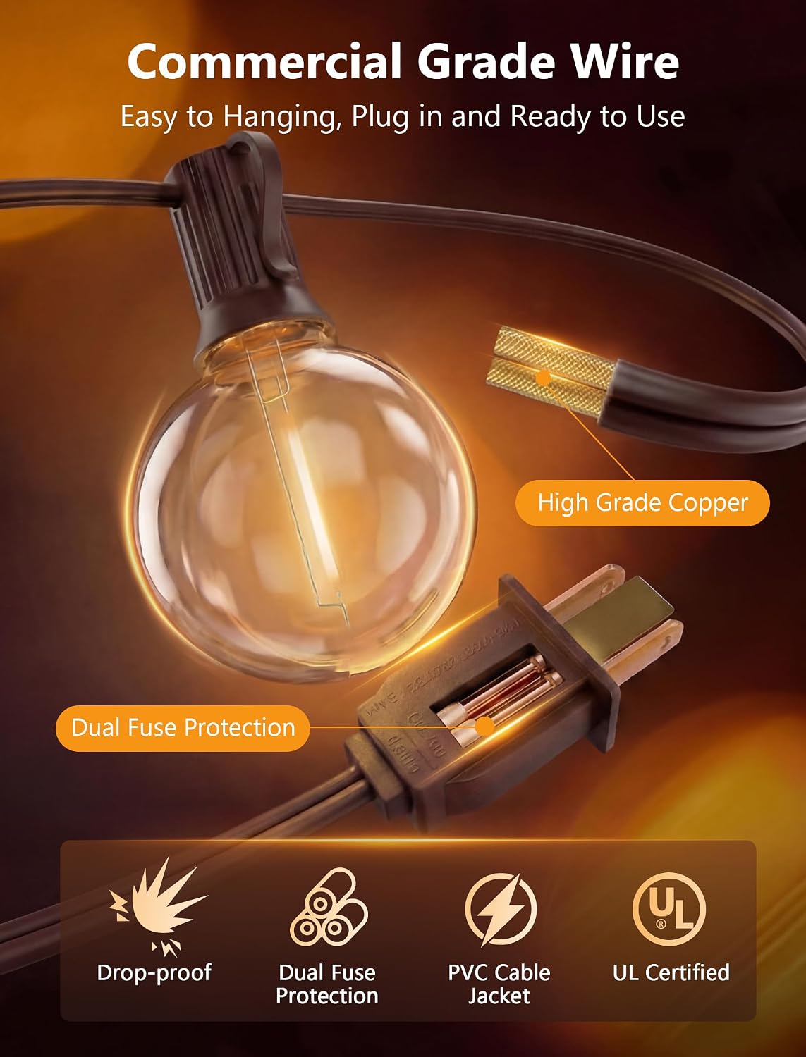 Thumbnail 5 de LED Globe String Lights, 50-Foot
