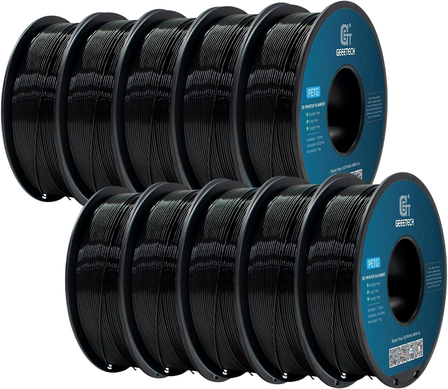 Thumbnail 5 de GEEETECH PETG Filament 1,75 mm (1 kg) grau mit Maßgenauigkeit ± 0,02 mm für FDM-Drucker