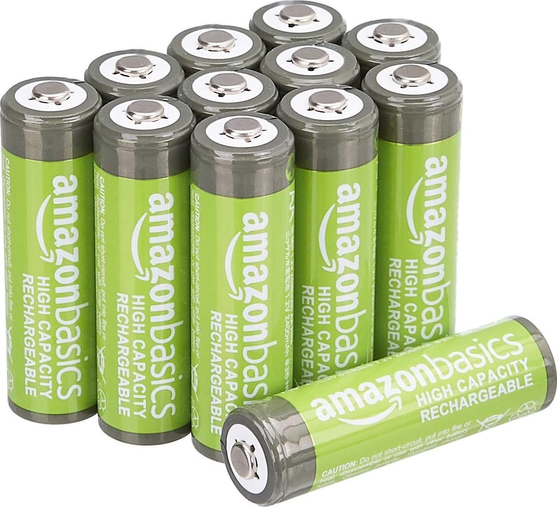 Detalle de Amazonベーシック 240AAHCB 単3形ニッケル水素充電池 12本 2,400mAh・1.2V