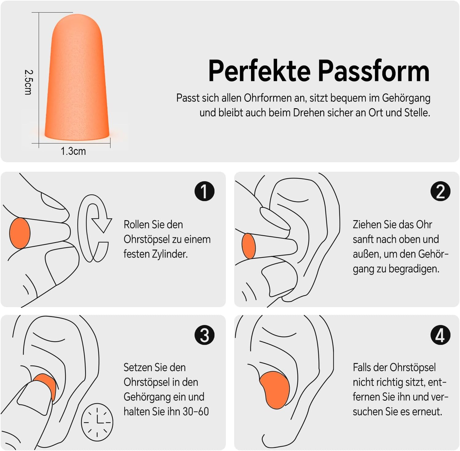 Thumbnail 1 de SURFOU Ear Plugs for Sleep (60 Pairs) – 38 dB Noise Reduction, Tangerine