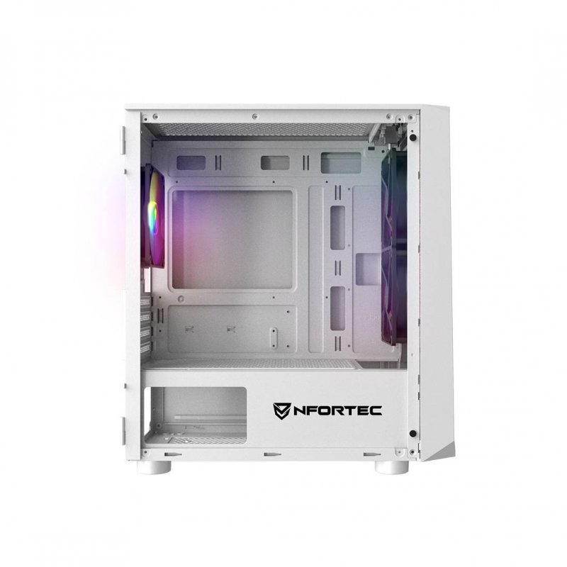 Detalle de Nfortec Dys ARGB Torre MicroATX blanca, 3 ventiladores 🖥