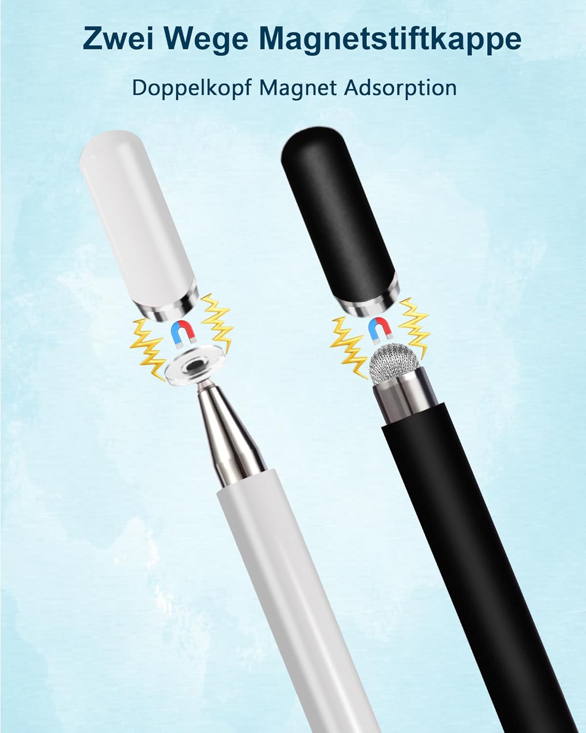 Thumbnail 4 de Tablet Stift 2-in-1: Universeller kapazitiver Stylus mit transparenter Scheibenspitze und Faserspitze