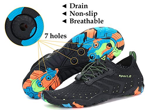 Thumbnail 5 de SAGUARO Water Shoes | Breathable, Quick-Drain Beach Shoes for Men and Women – Black, EU 38 / UK 5