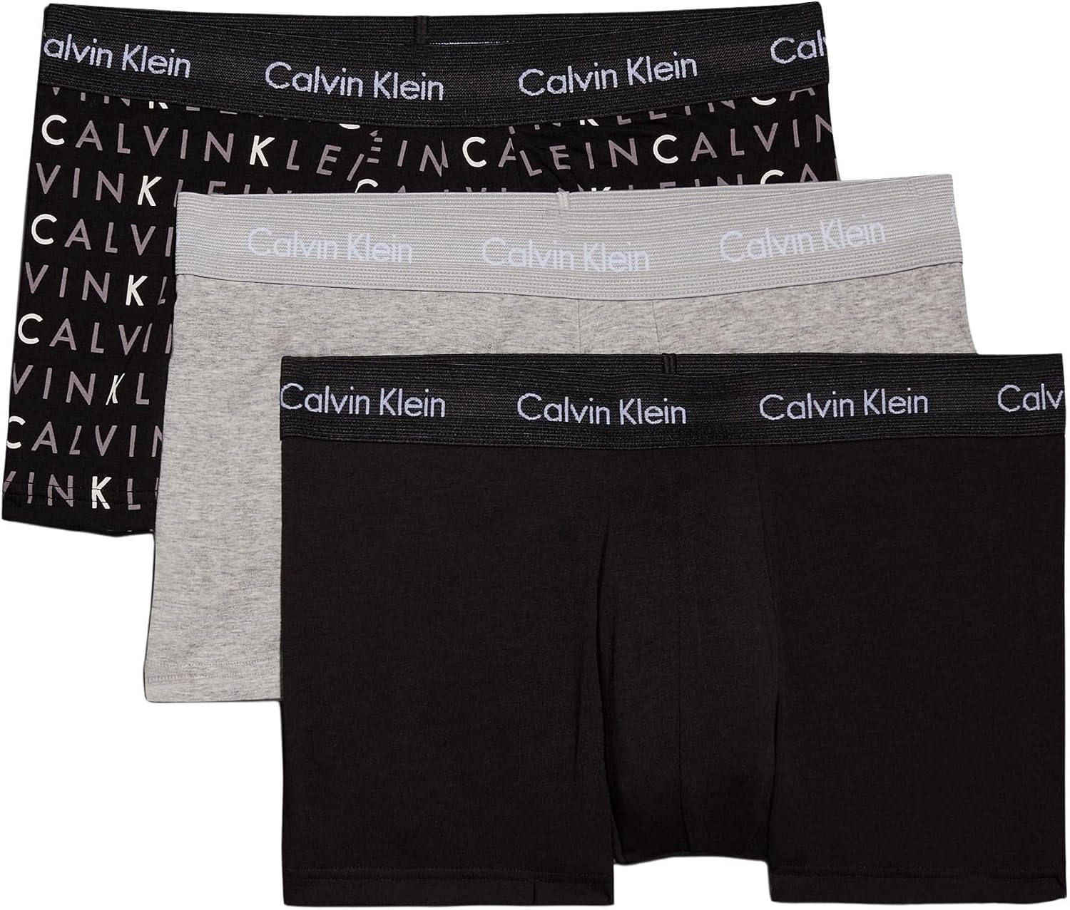 Detalle 2 de Calvin Klein Boxers Taille Basse – Lot de 3 Homme, Noir (Black W Black WB), M