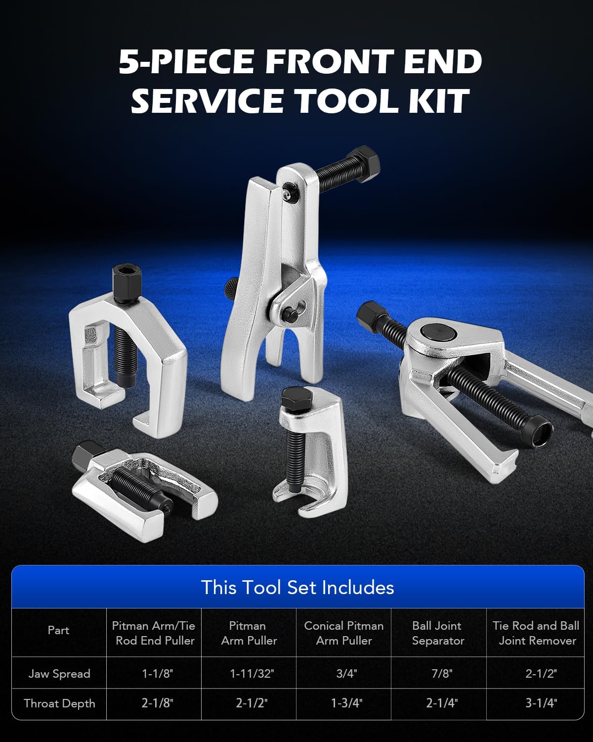 Detalle 2 de Orion Motor Tech OMT 5-in-1 Ball Joint Separator 5pc