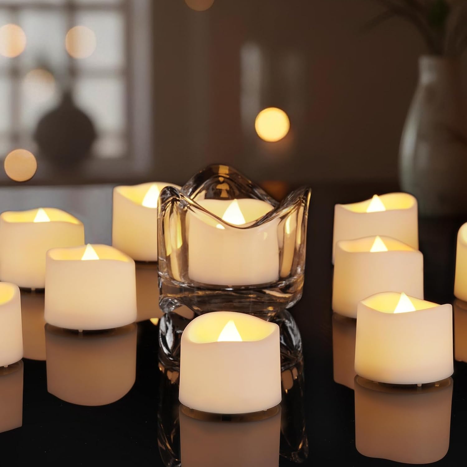 Detalle de AMAGIC 24-Pack Flameless LED Tea Lights, Warm White Flicker