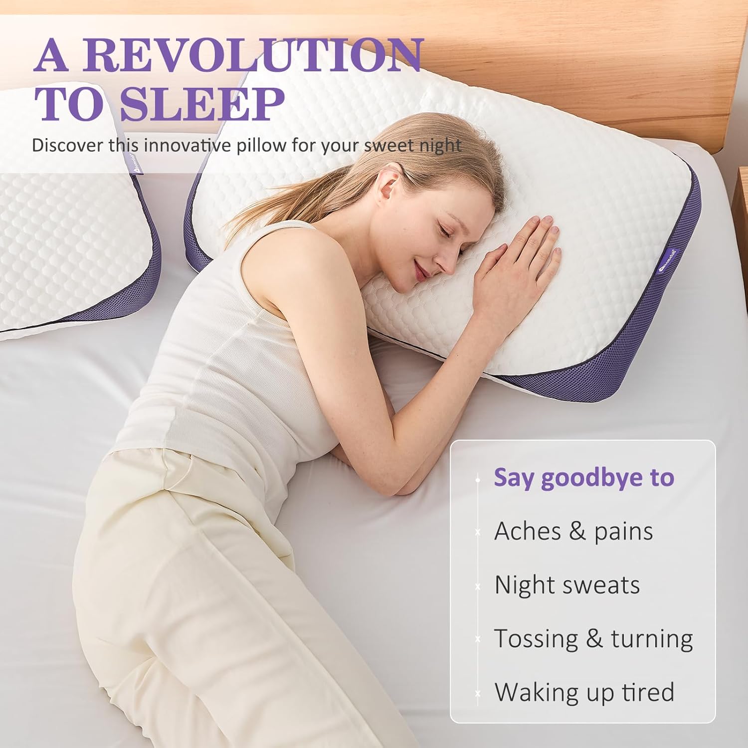 Thumbnail 6 de HOMELAB Adjustable Shredded Memory Foam Pillow (Queen) with Cooling Fabric, Removable Cover