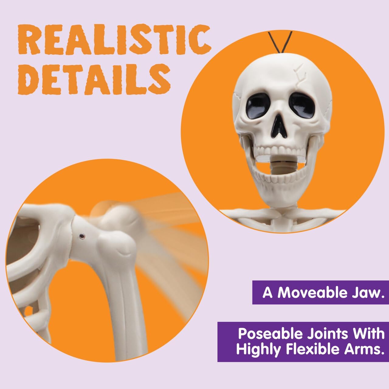 Thumbnail 4 de JOYIN 16418 24-Inch Halloween Skeleton Decorations, 2-Piece Posable Plastic Set
