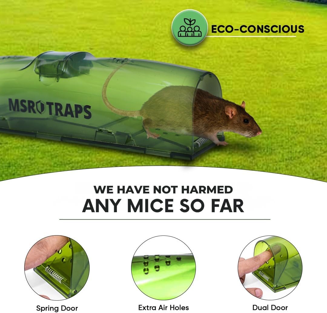 Thumbnail 3 de MSR Humane-Mouse Traps 2 Pack (Extra-Long) – Live Catch & Release, Tail-Safe Dual Doors