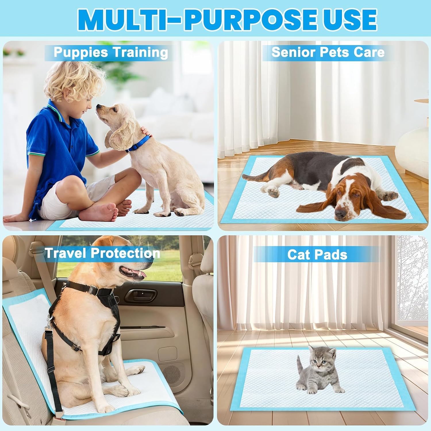 Thumbnail 6 de Jukibole Hunde Trainingspads 60x60cm – 100 Stück, 6-lagig 📏