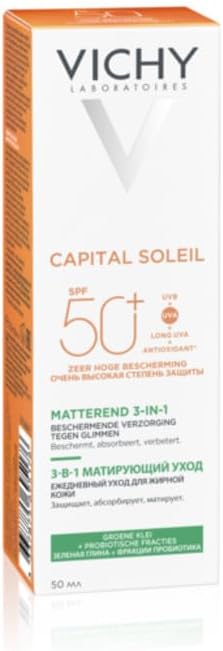 Detalle de Vichy Capital Soleil Crème Solaire Matifiante SPF50+ 3 en 1 – 50 ml