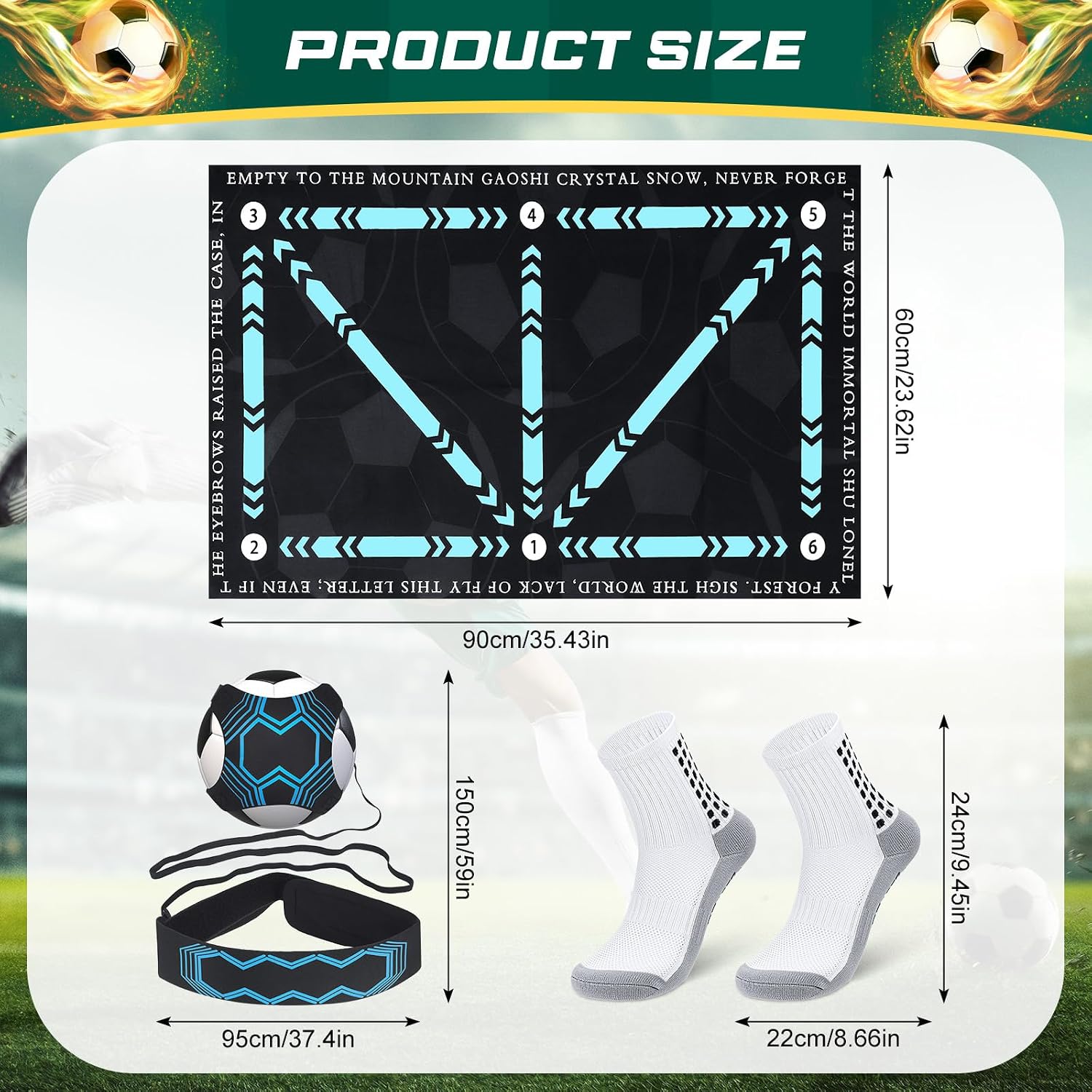 Detalle 2 de Zourglow ZY-SP010-01-EU voetbaltrainingsmat 90 x 60 cm met kicktrainer