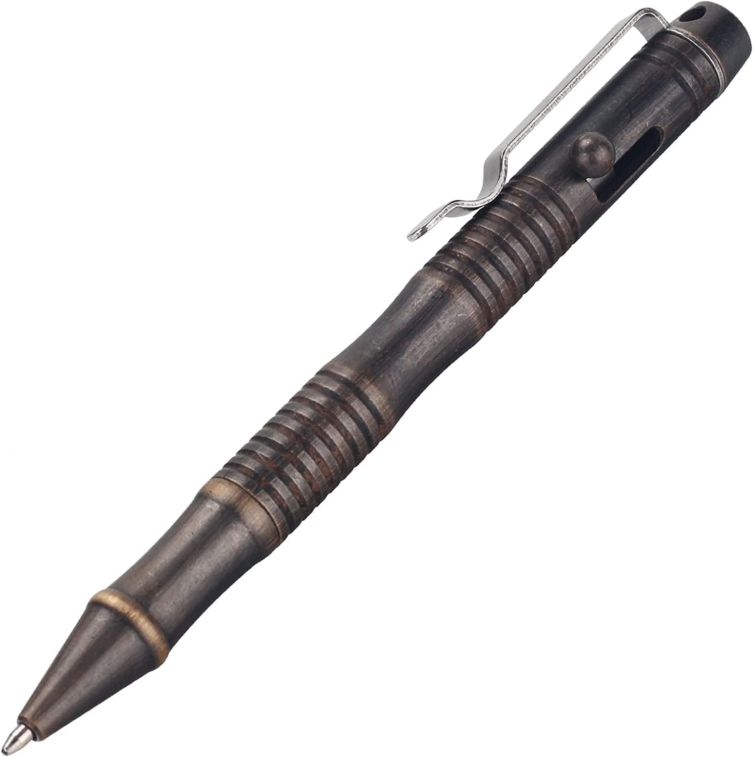 Detalle de SMOOTHERPRO Solid Brass Bolt Action Pen (BB202) – heavy duty ballpoint with tremor-friendly bolt action