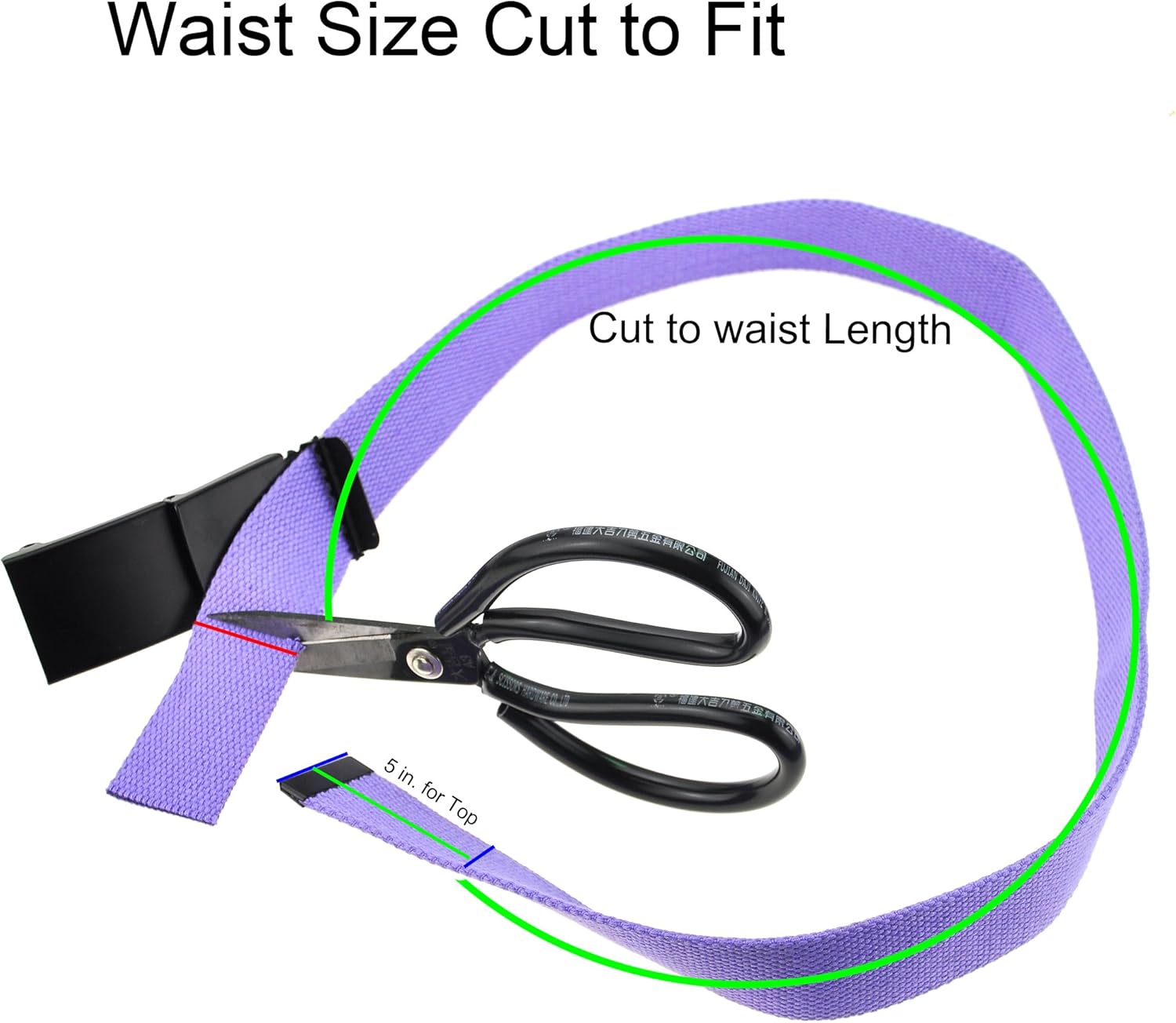 Thumbnail 2 de Mile High Life cut-to-fit canvas web belt (up to 52" / 56" length) with flip-top military buckle
