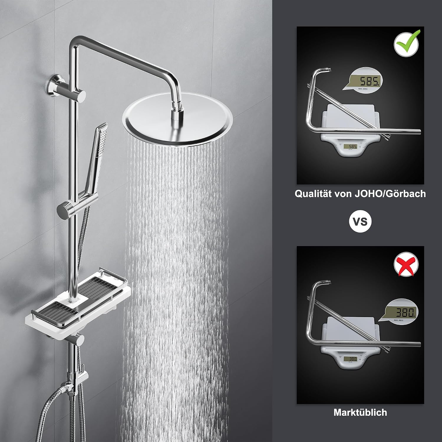 Detalle de Görbach Colonna Doccia Acciaio Inox D20cm