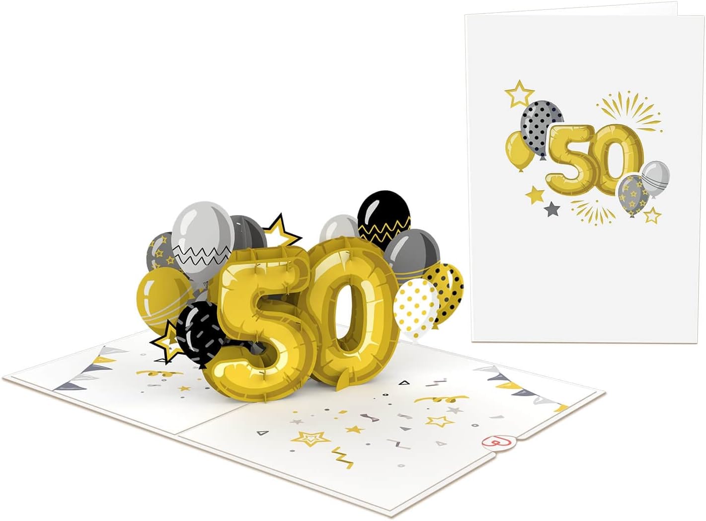 Thumbnail 2 de papercrush® Biglietto pop-up 50° compleanno fatto a mano, effetto 3D con busta