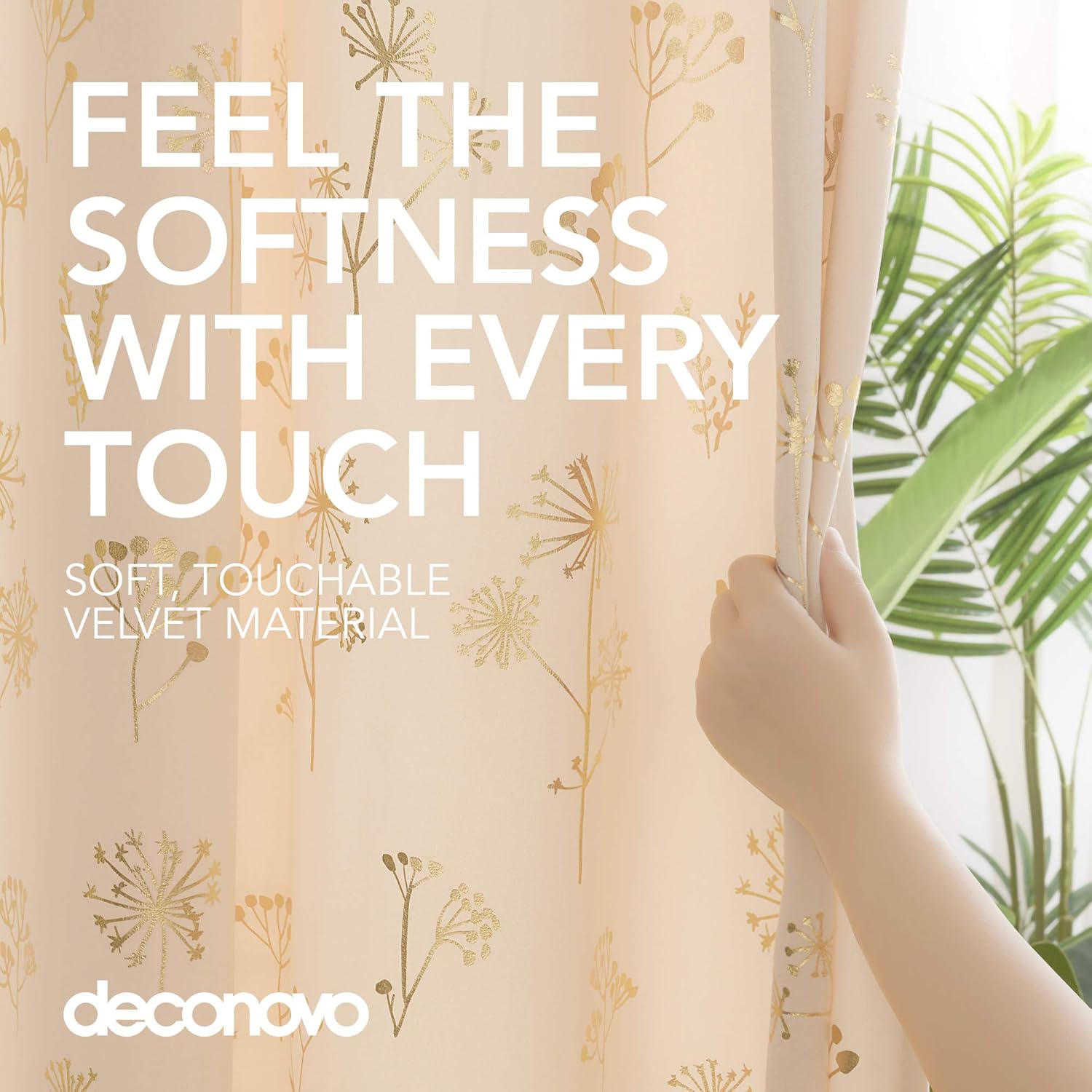Detalle 1 de Deconovo Faux Velvet Curtains 52 x 90in