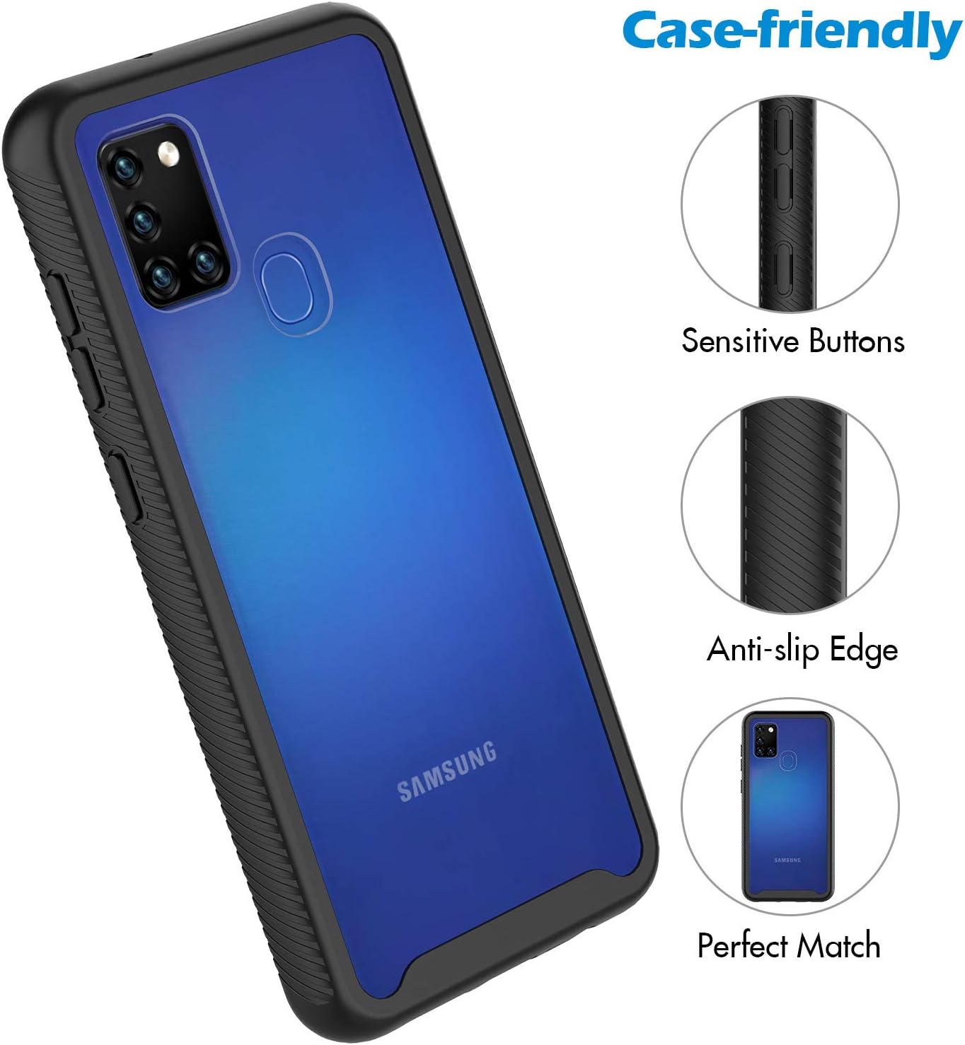 Thumbnail 5 de CENHUFO Samsung A21S Case with Built‑in Screen Protector 360° Rugged Black