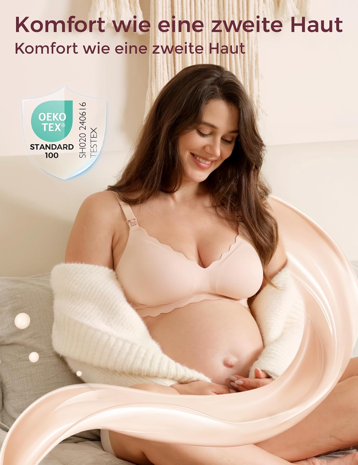 Detalle de momcozy Still-BHS: Nahtloser Still-BH ohne Bügel mit Jelly-Strip-Technologie