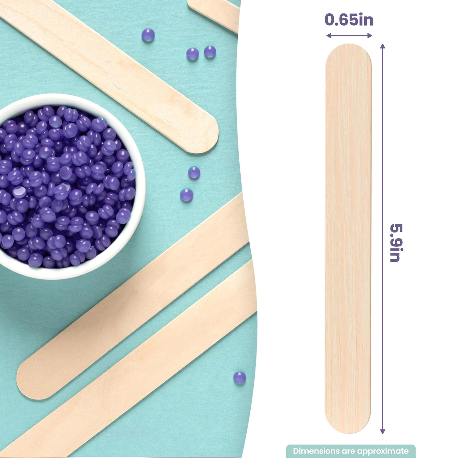 Thumbnail 1 de Tress Wellness Waxing Sticks for Hair Removal — Premium 150-Count Splinter-Free Wooden Wax Sticks