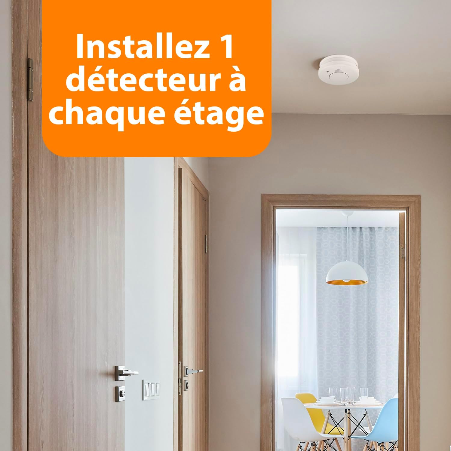 Detalle de Smartwares Lot de 2 détecteurs de fumée – Capteur optique, 10 ans, bouton de test, 85 dB – Référence 10.048.28